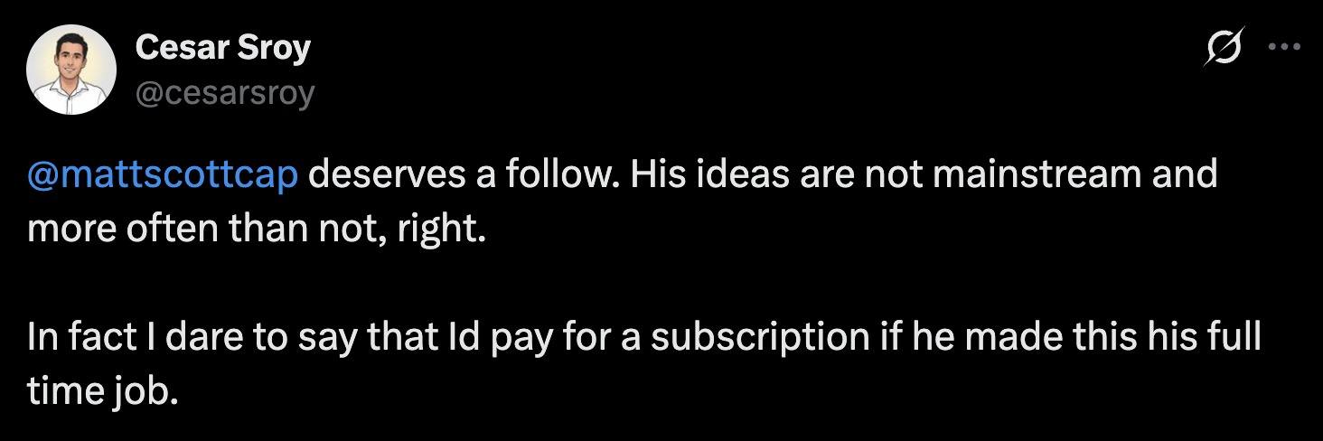 Cesar Sroy testimonial